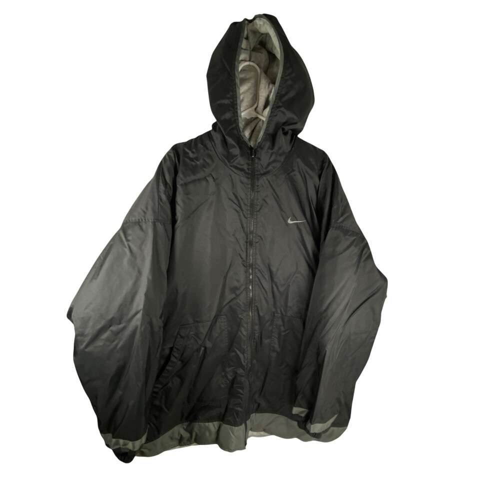 Nike Jacket Mens 2XL Black Reversible Hooded Puffer Lined Warm Outdoor
